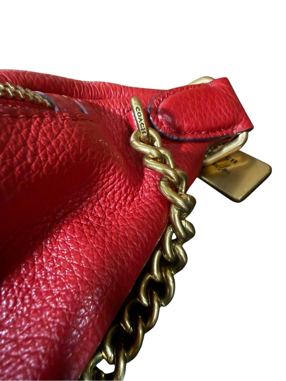 Coach x Jennifer Lopez Red Pebble Leather Belt Bag / Crossbody with Turnlock - Picture 5 of 10